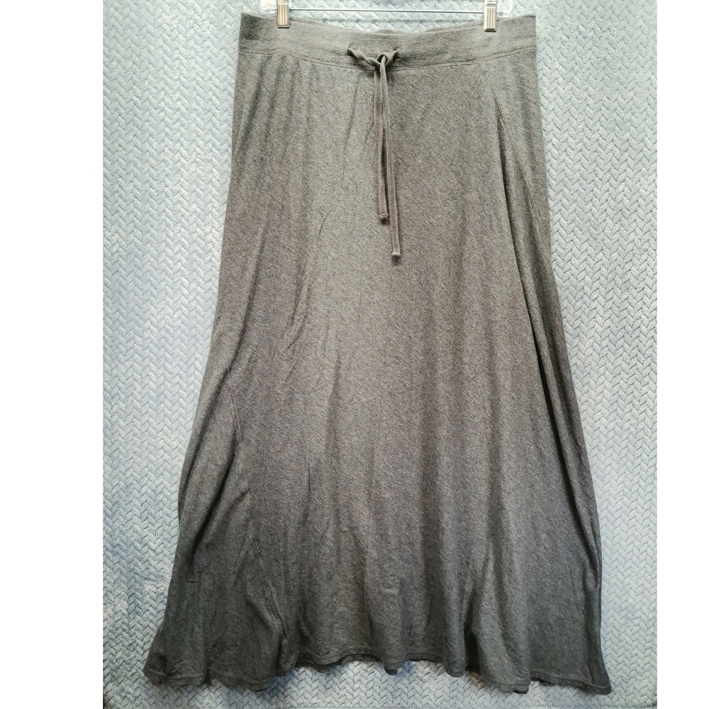 Old Navy Gray Cotton Modal Knit Drawstring Maxi Skirt Large Boho Minimalist